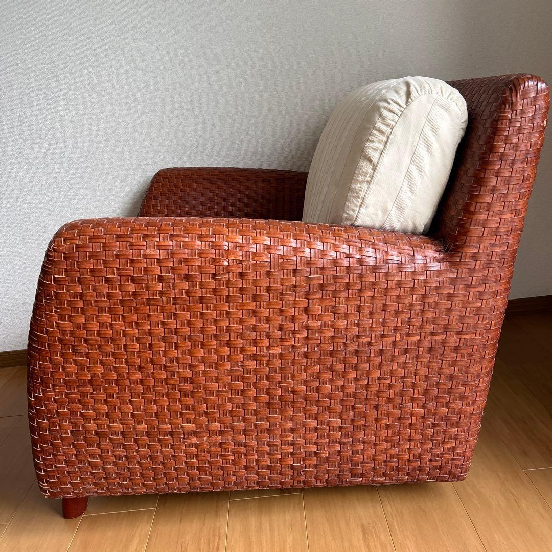 【希少】日本フクラのひとりがけソファー　マロニー　本革　モダン家具HUKLA