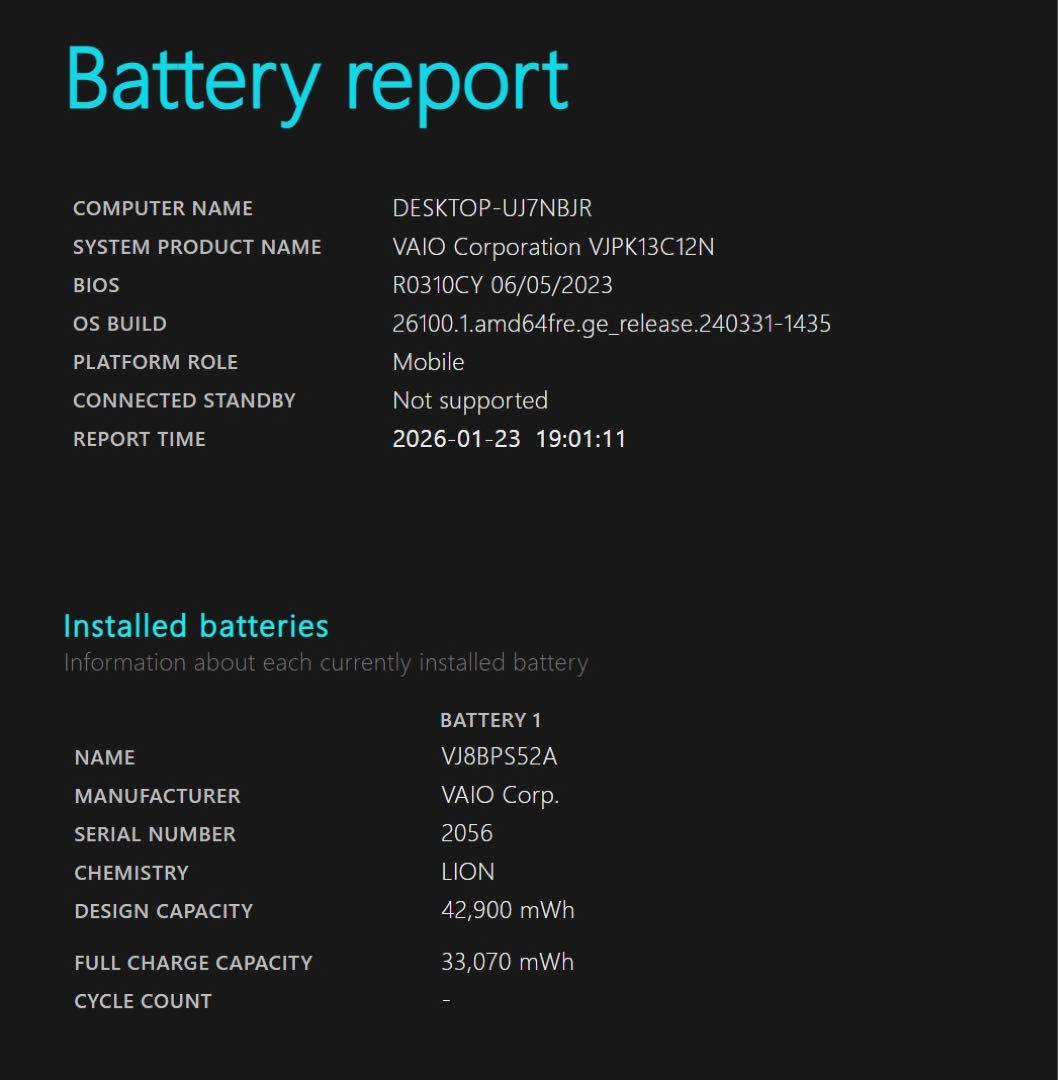 VAIO VJPK13C12N /メモリ16GB/office2024