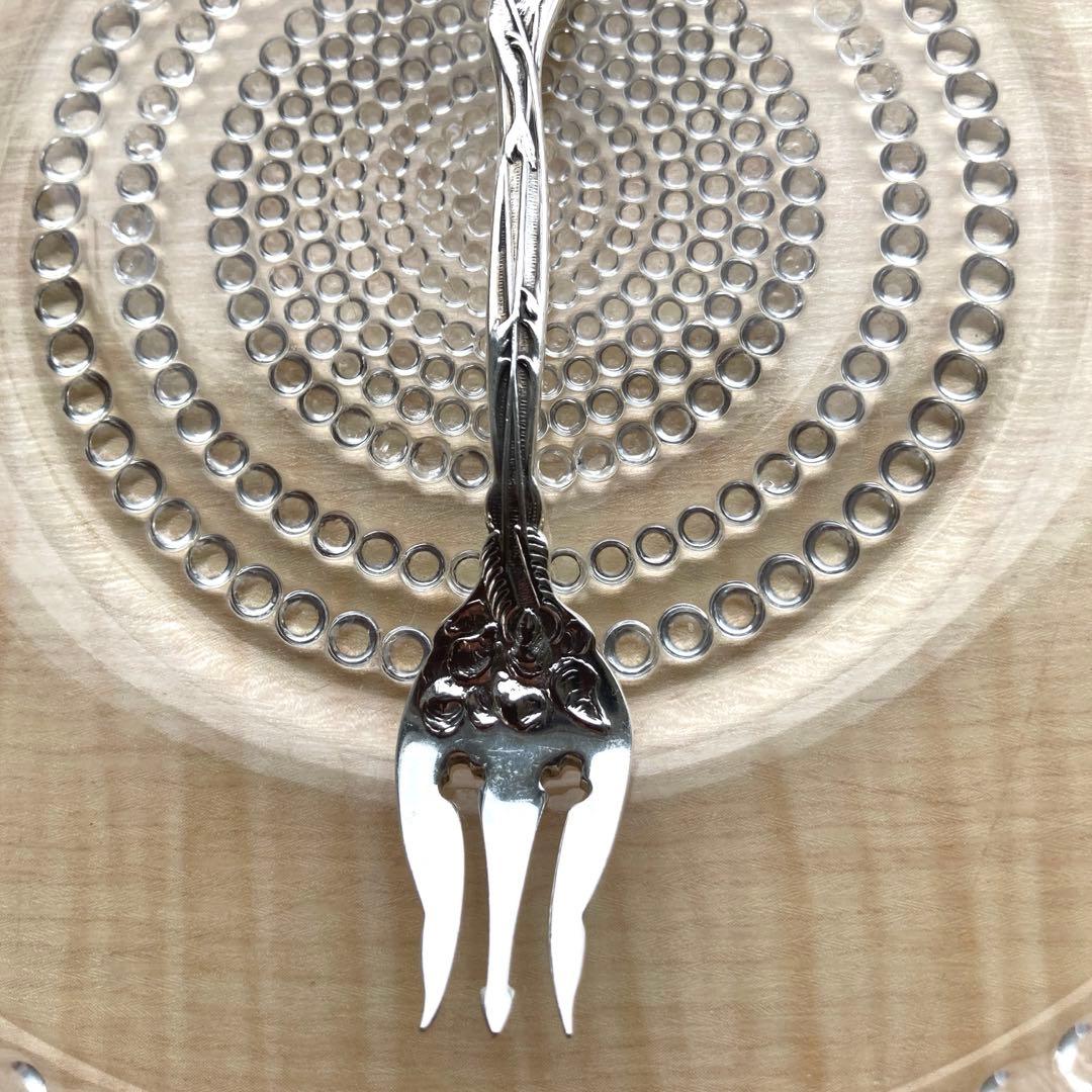 純銀　カクテルフォーク　キューピッド