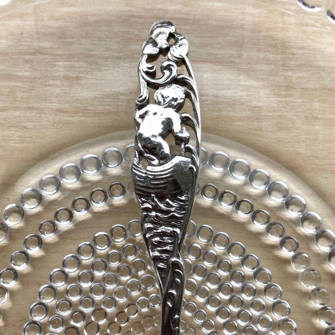 純銀　カクテルフォーク　キューピッド