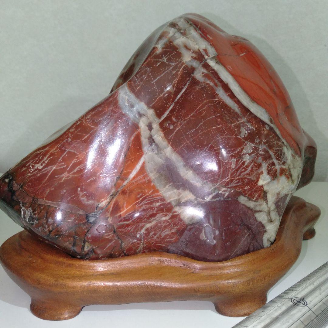 赤玉石　赤石　徳島県産　ジャスパー　　 台付き１個
