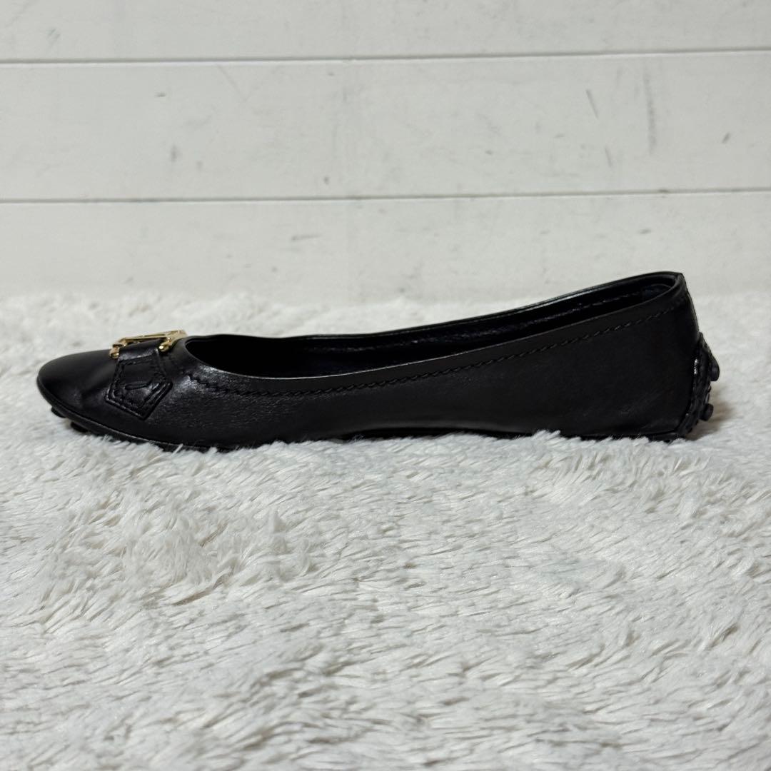 極美品✨ ルイヴィトン　パンプス　LVロゴ　ゴールド　レザー　黒　37 1/2