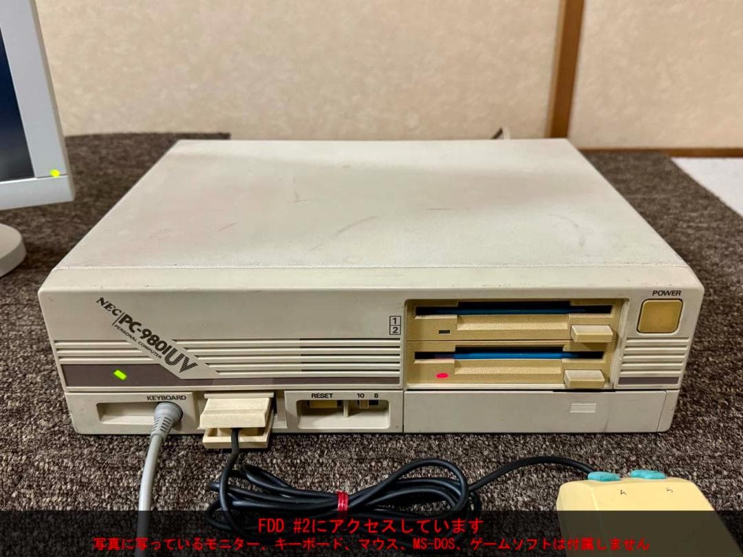 NEC PC-9801UV11 電源ON、FDD起動、26K音源の動作を確認済