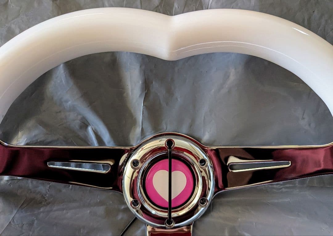 ♡　35パイ　ハート　ホワイト　ステアリング　♡