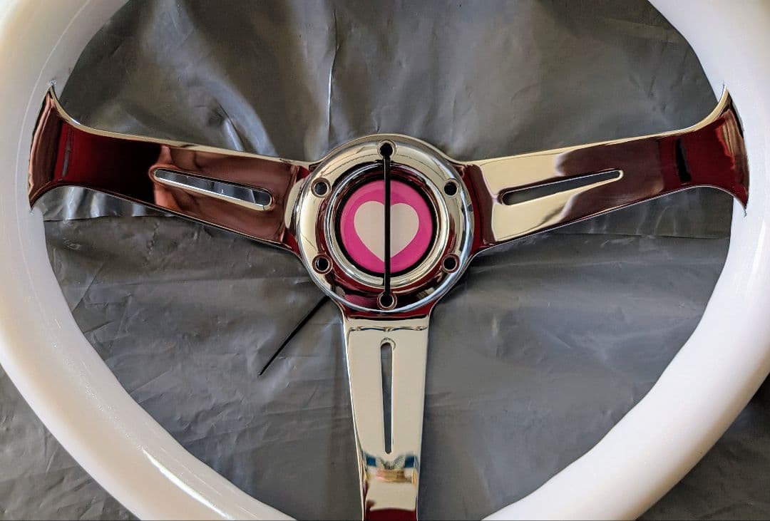 ♡　35パイ　ハート　ホワイト　ステアリング　♡