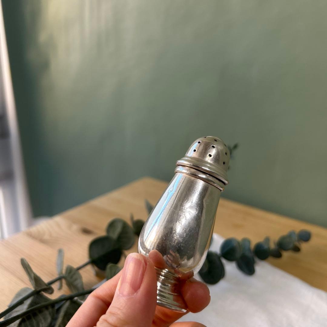 1803年イギリス製アンティーク　純銀調味料入れ