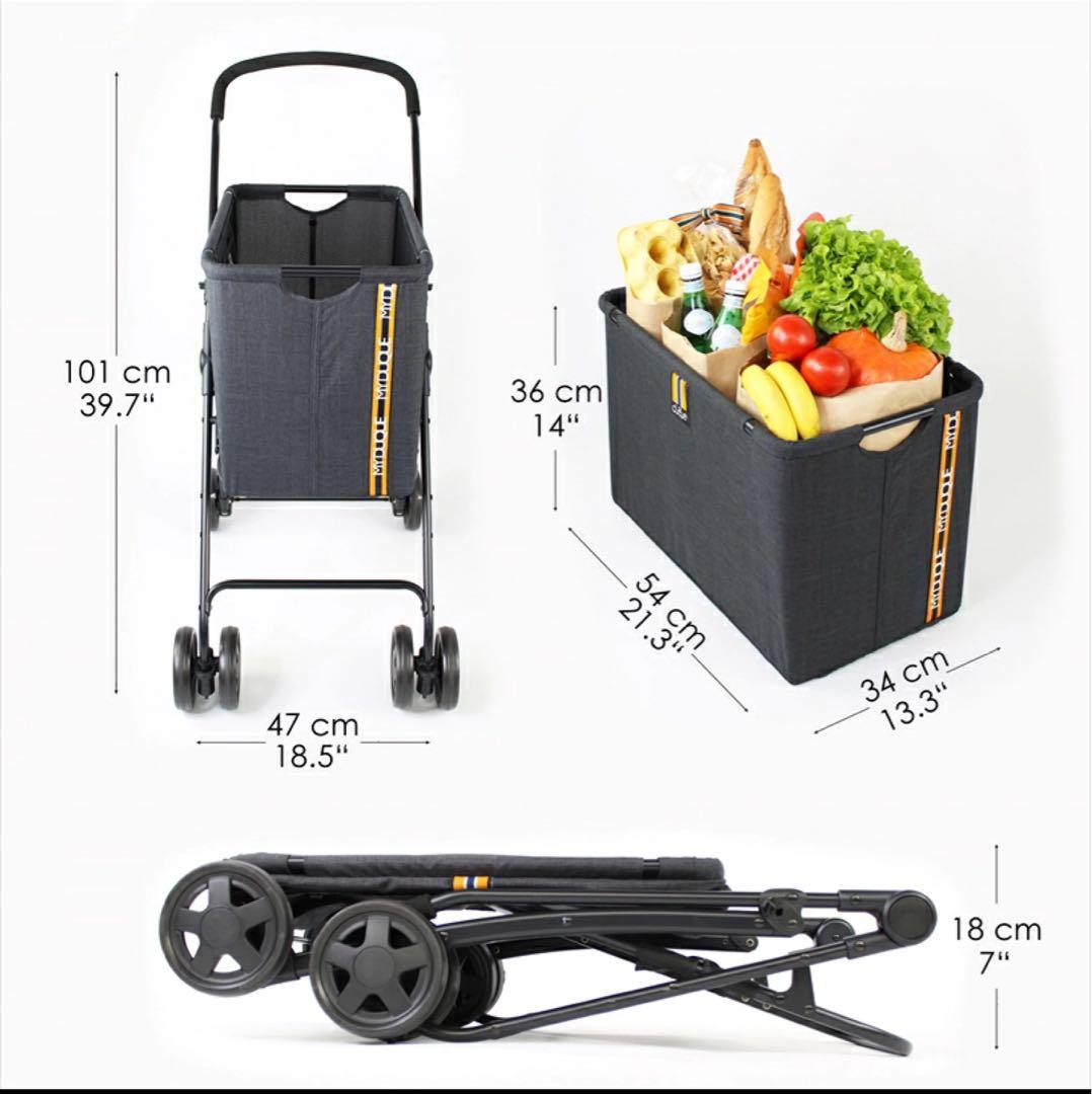 ダークグレー キャリーカート 折りたたみドイツ