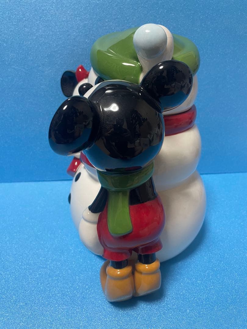 ディズニー　ミッキーマウス&ミニーマウス&雪だるま　クッキージャー　フィギュア