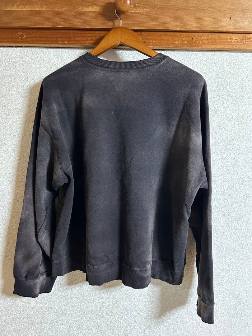 トップス ANCELLM UNEVENNESS SWEAT SHIRT BLACK