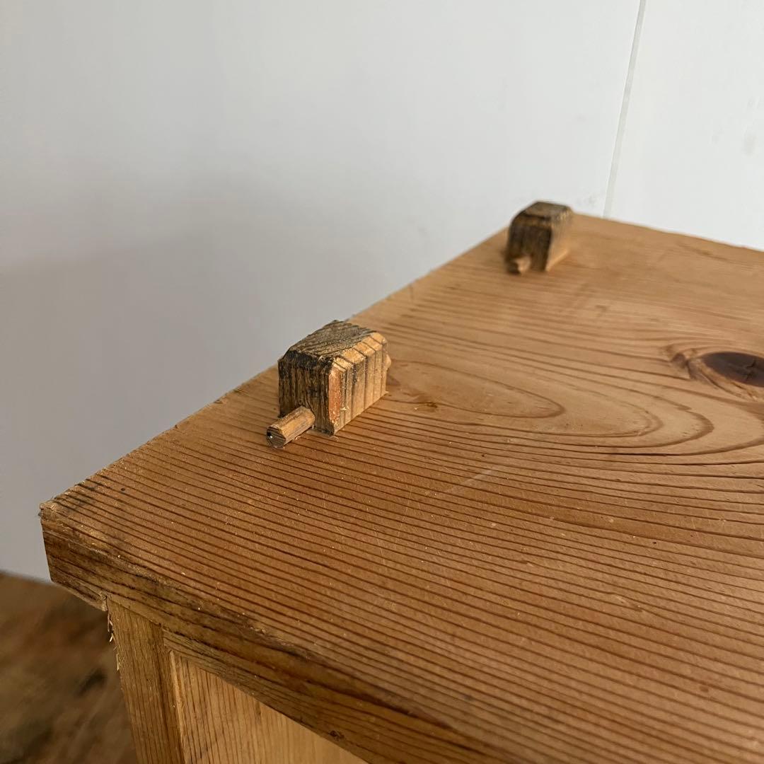 アンティーク オープンラック ローボード 本棚 食器棚 脚付き 無垢材 無塗装