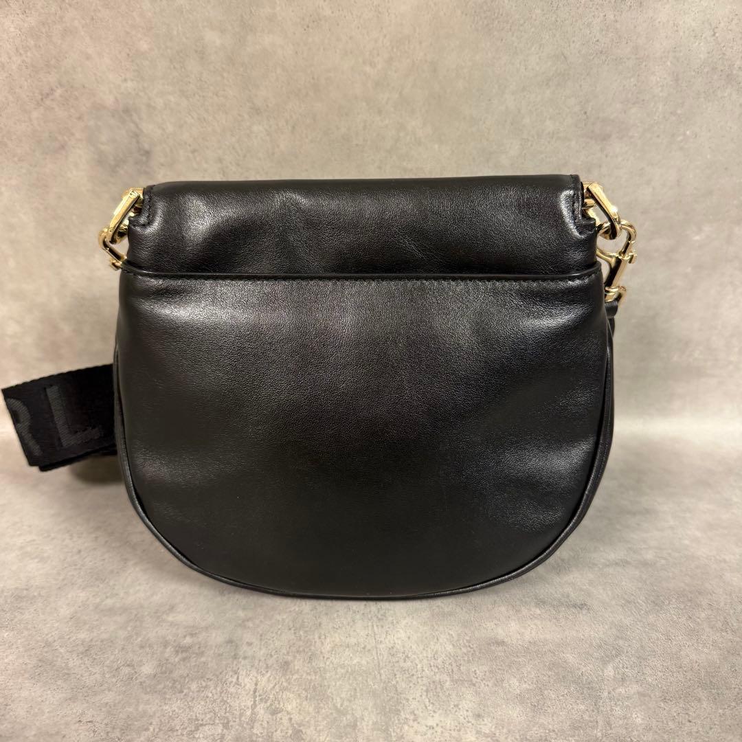 美品 現行　フルラ ポルタジョイア ブラックレザー ショルダー・斜め掛けバック