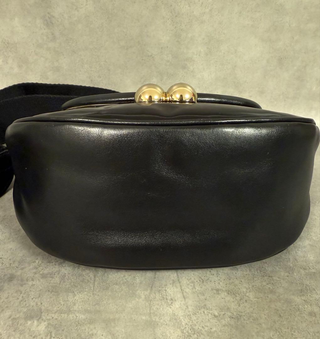 美品 現行　フルラ ポルタジョイア ブラックレザー ショルダー・斜め掛けバック