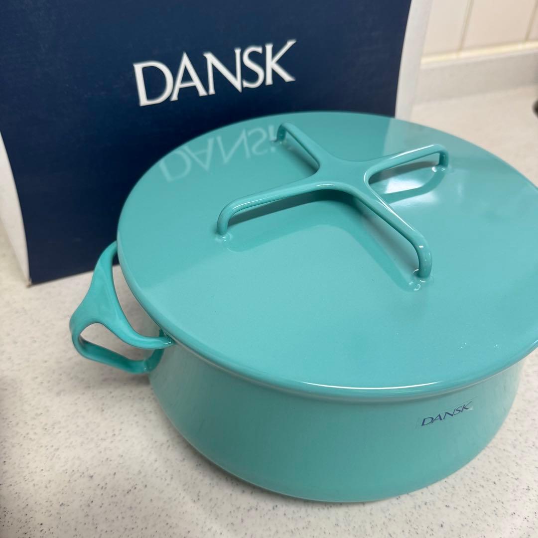 【未使用】DANSK/ダンスク 両手鍋 23cm ターコイズ