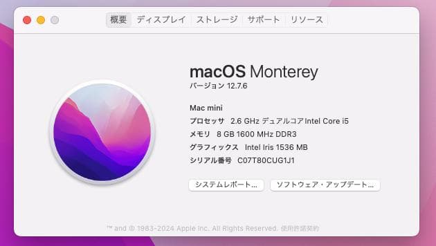 Macデスクトップ Apple Mac mini Late 2014 A1347 SSD 256GB
