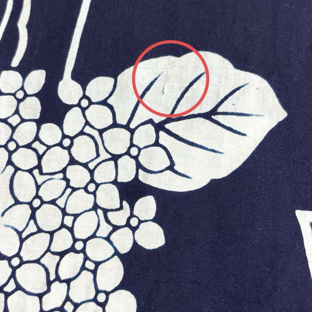【浴衣】 手縫い 花模様 居敷当てあり 着物 身丈約156.5.cm