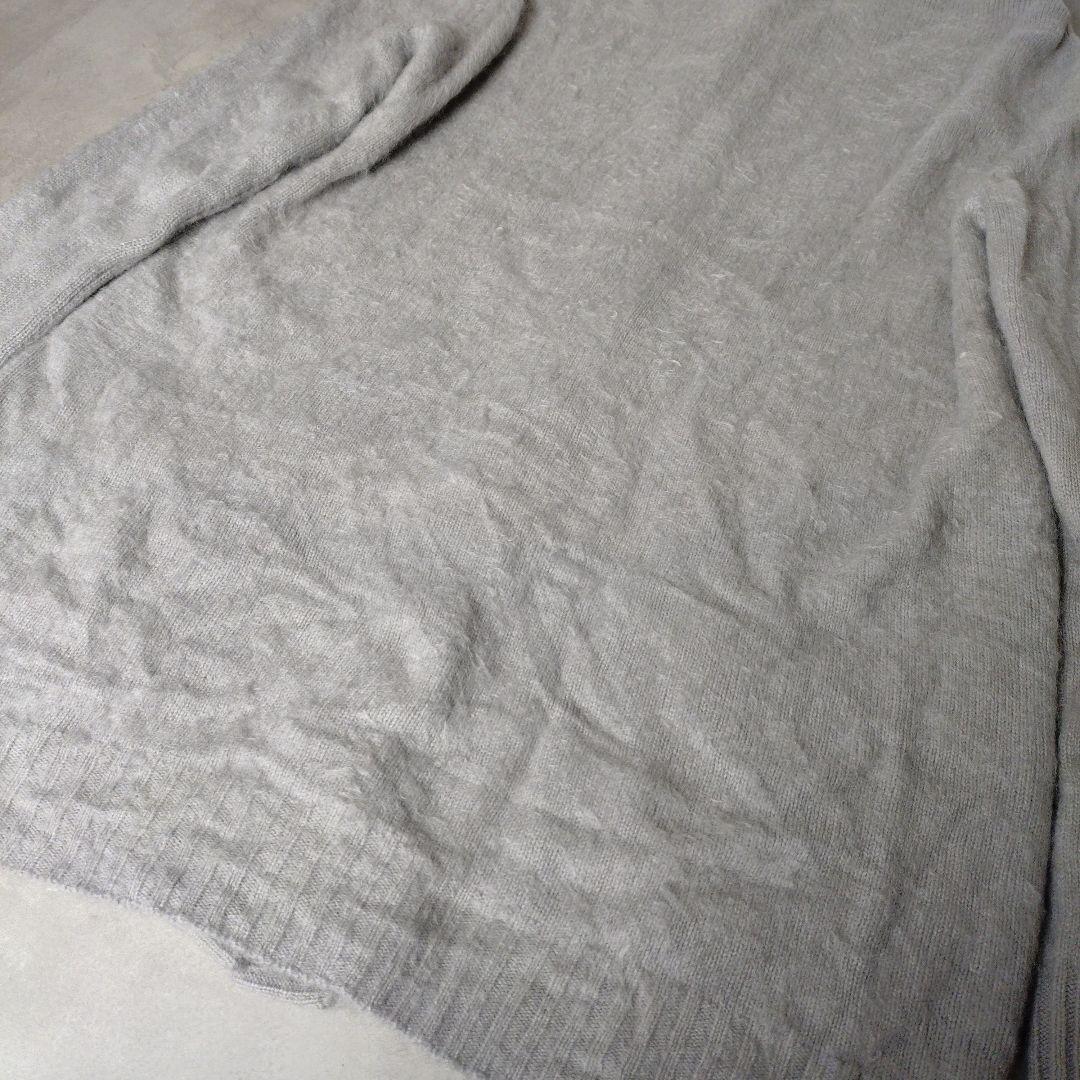 Drawerカシミヤ100%シャギー ロングニットカーディガン