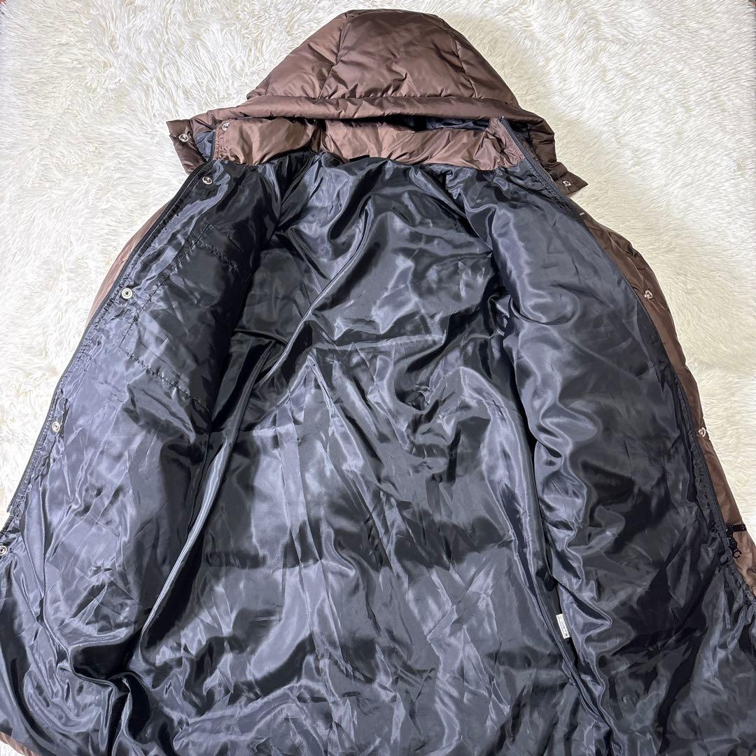 希少✨デサント　ダウン　ベンチコート　Ｌサイズ　フード着脱可　ブラウン