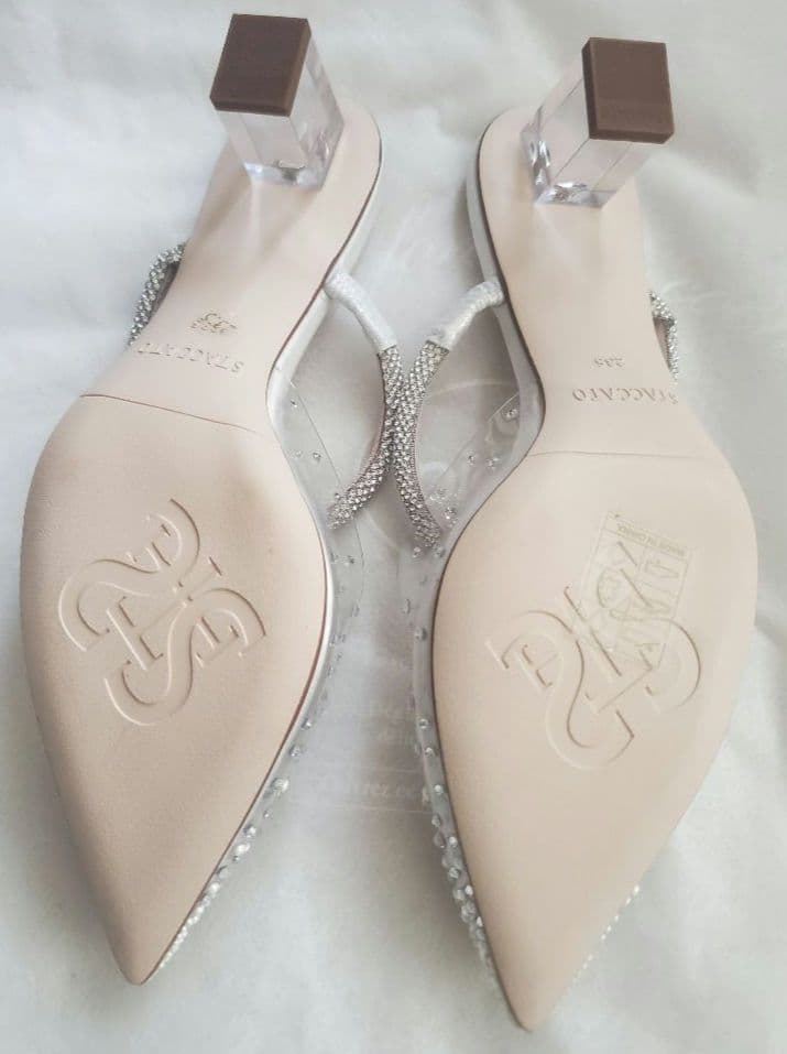 STACCATO スタッカート パール ラインストーン サンダル ミュール