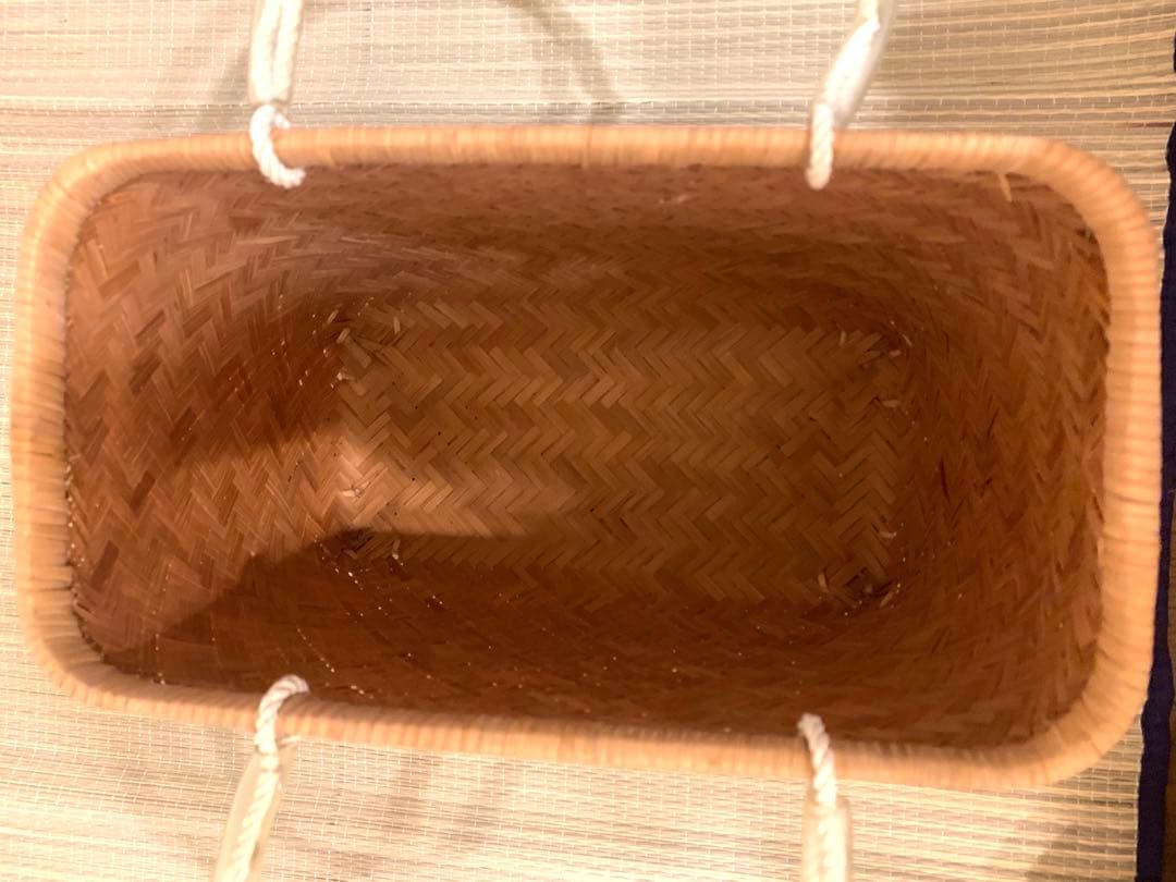 鳥越竹細工　市場かご●特選●貴重●取手部ビニール 岩手県産