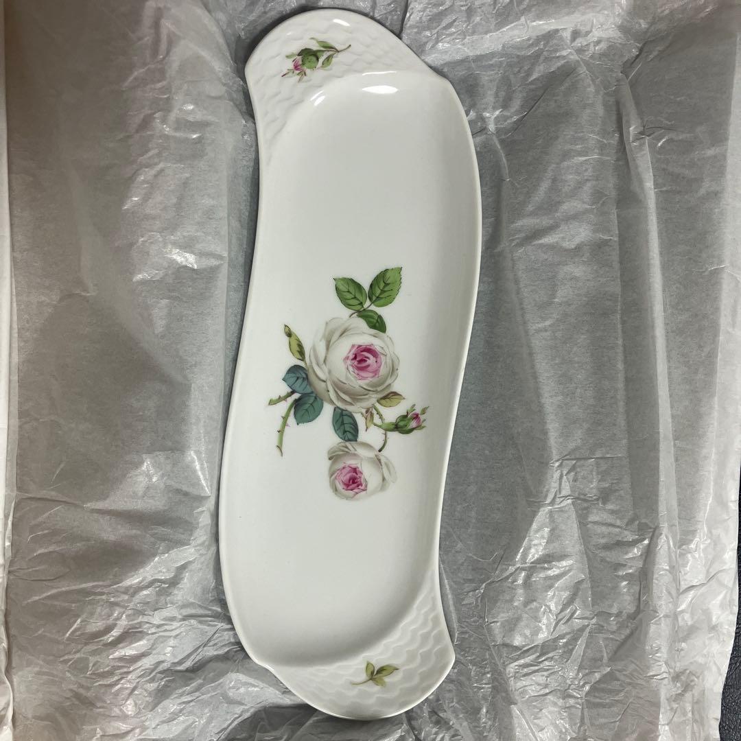MEISSEN バラの花柄 長方形プレート