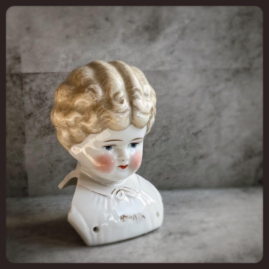 アンティーク ブロンドチャイナヘッドドール　 ヘッドパーツ ドイツ製