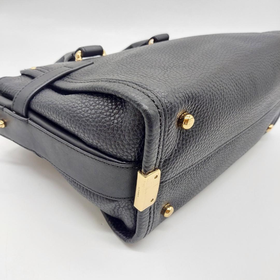 美品　COACH ハンドバッグ　黒　ストラップ　保存袋付き