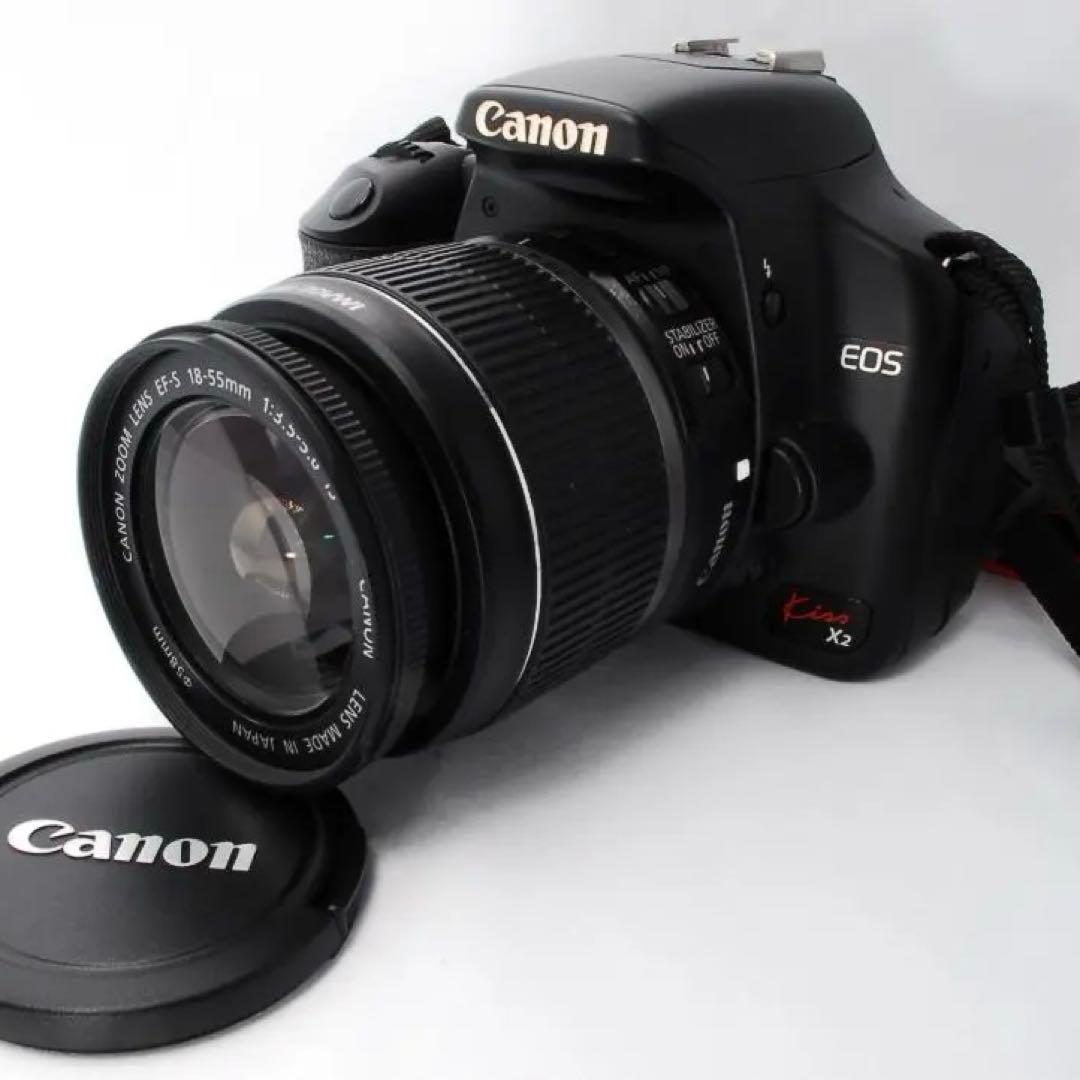 CANON kiss X2一眼レフ 18-55m IS⭐️手ぶれ補正機能付き