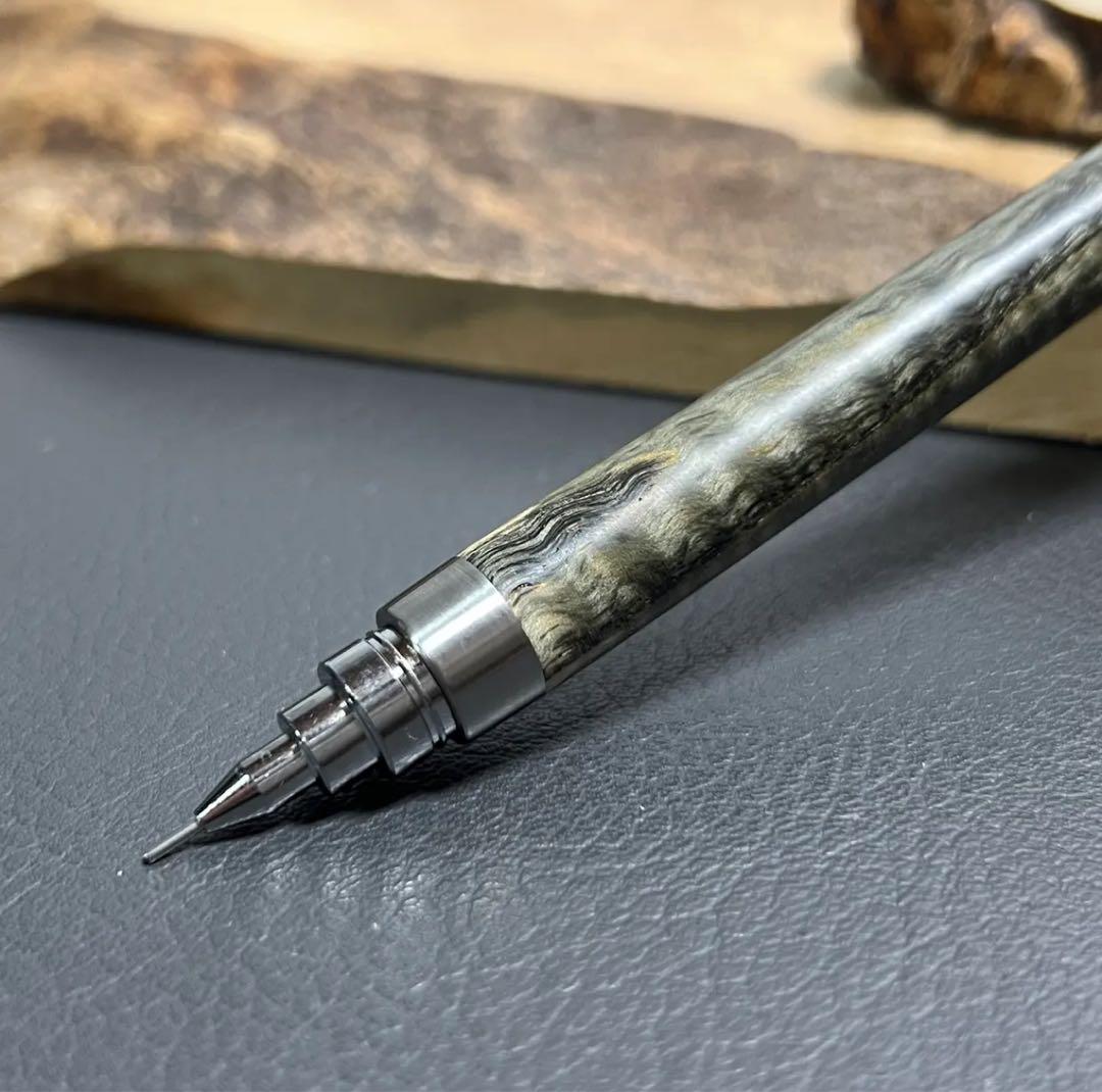 181タモ縮スタビ最強低重心ステンレス 細かい波ライトブラック handwood