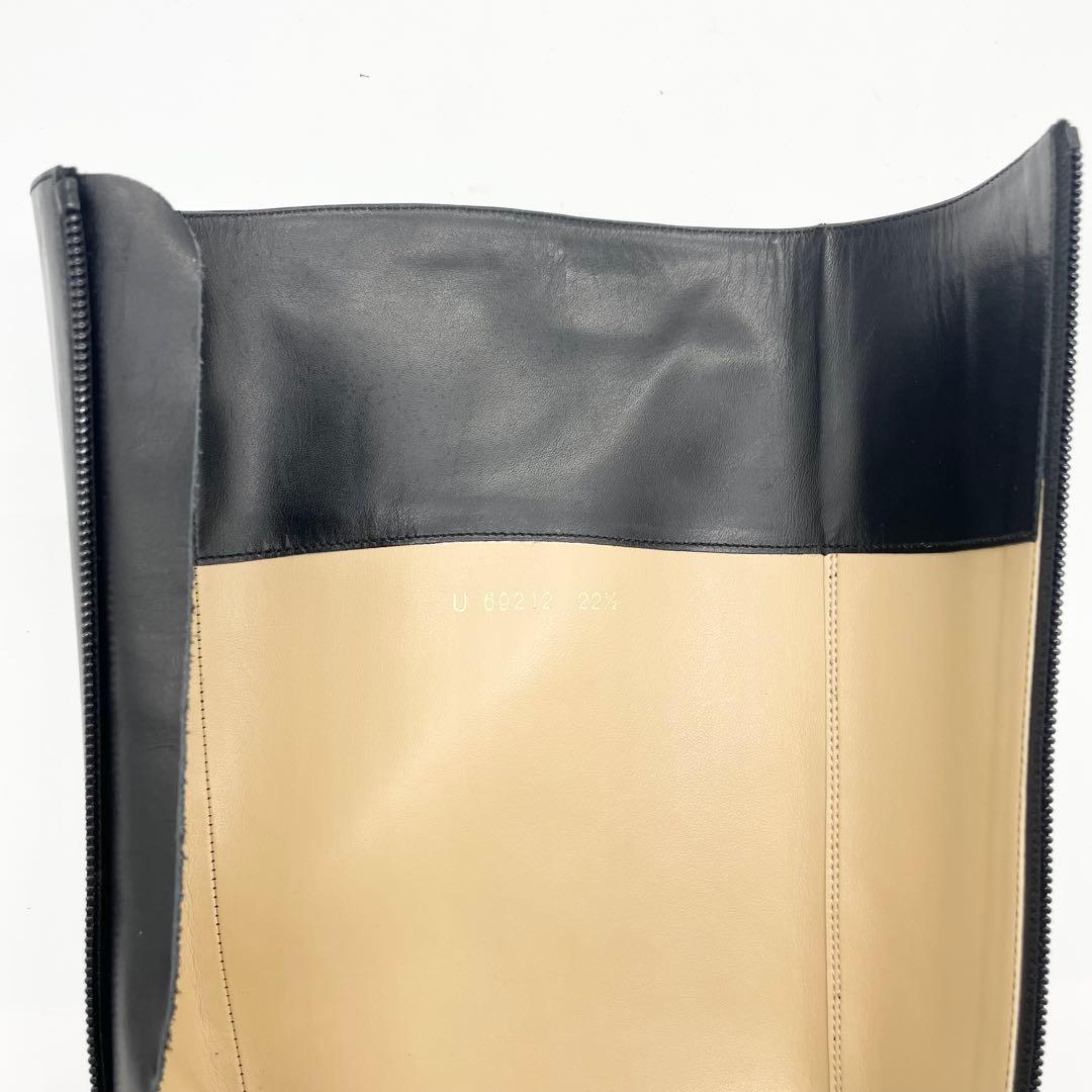 【美品】DIANA ダイアナ ロングブーツ サイドジップ レザー 黒 22.5