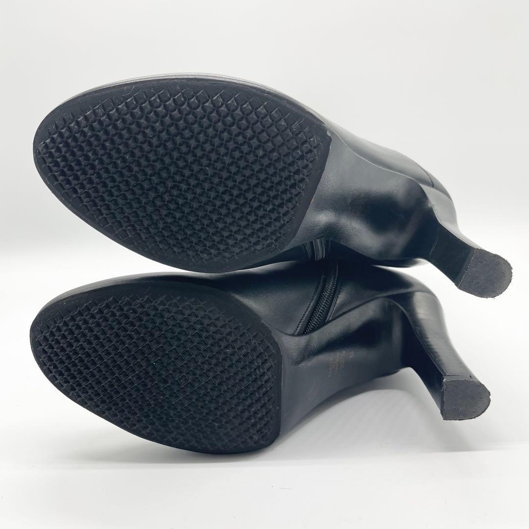 【美品】DIANA ダイアナ ロングブーツ サイドジップ レザー 黒 22.5