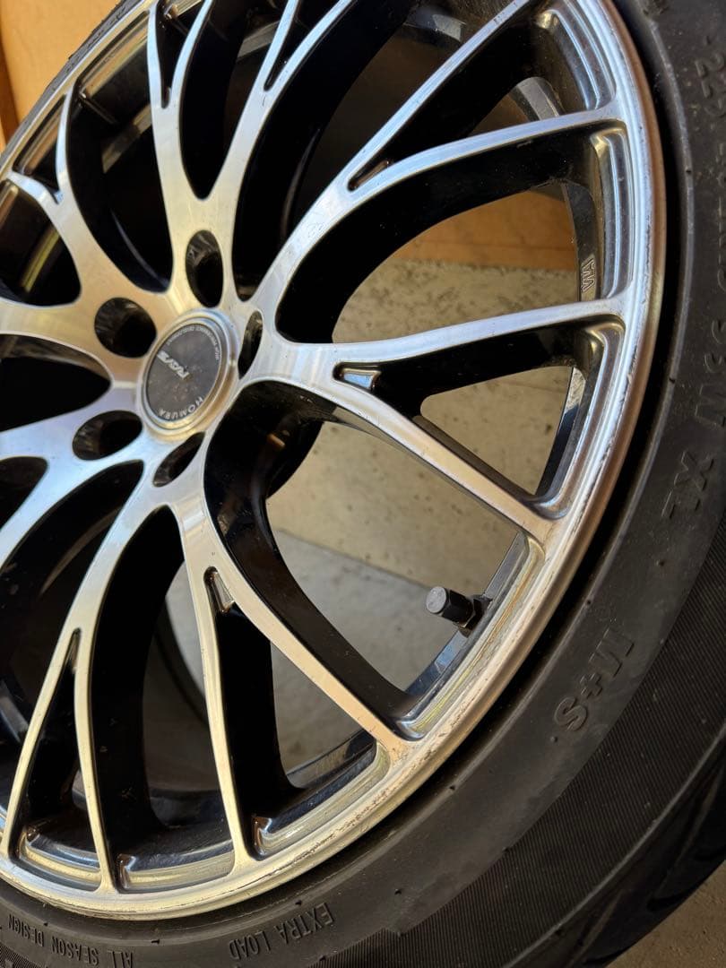 送料無料。Rays ホムラ　19インチ ホイールセット　8.5j ＋45