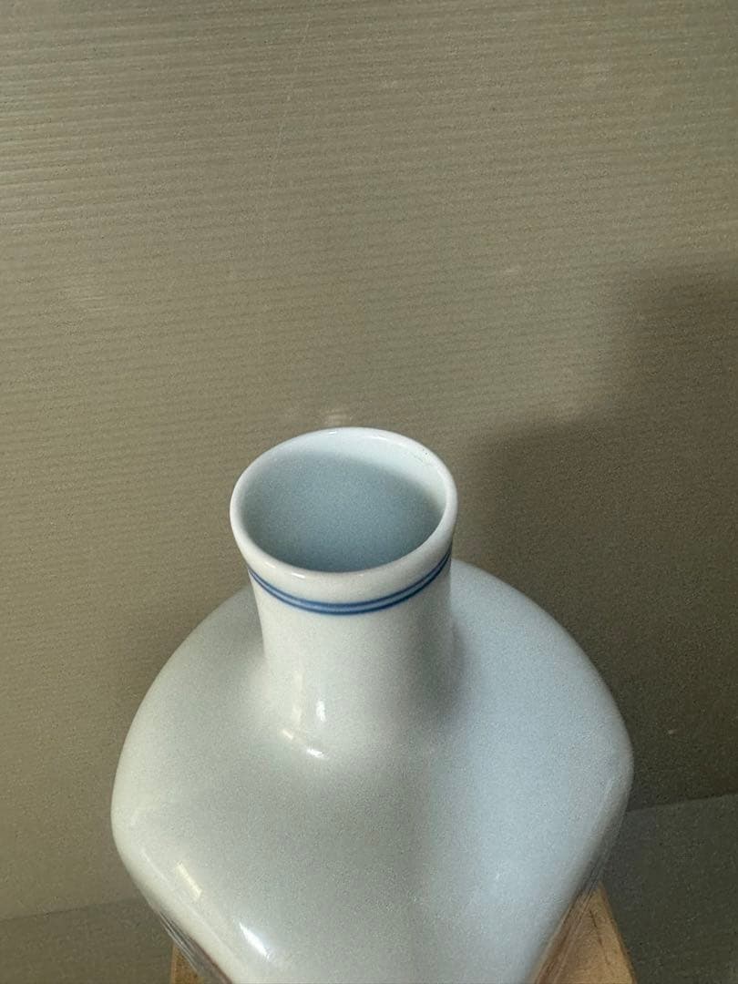 2505 十三代今泉今右衛門　錦花絵角瓶　花瓶　花入　壺　箱付き　未使用