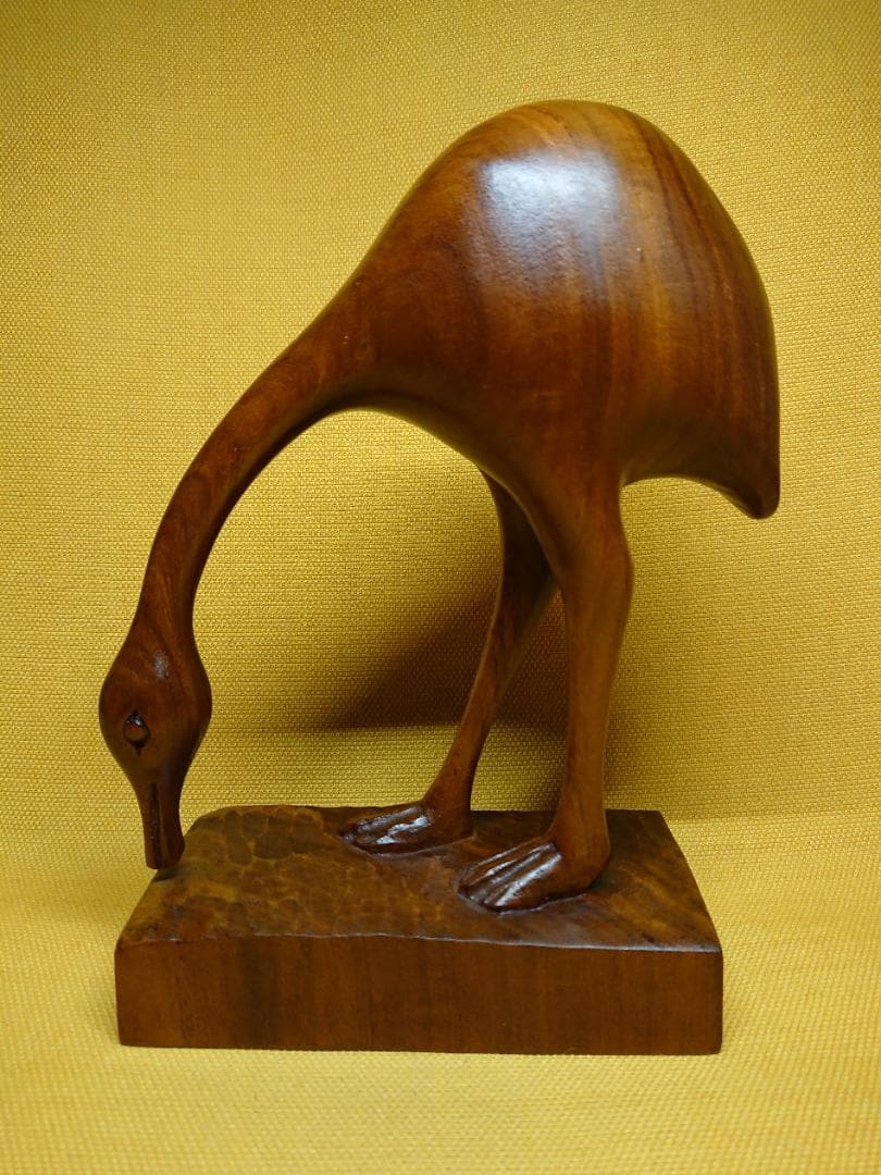 ビンテージ　とり　鳥　木彫　置物　インテリア　工芸品　美術品　A1005