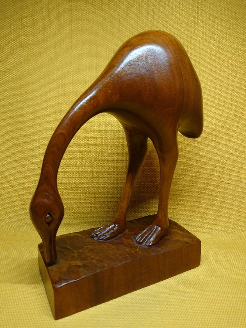 ビンテージ　とり　鳥　木彫　置物　インテリア　工芸品　美術品　A1005