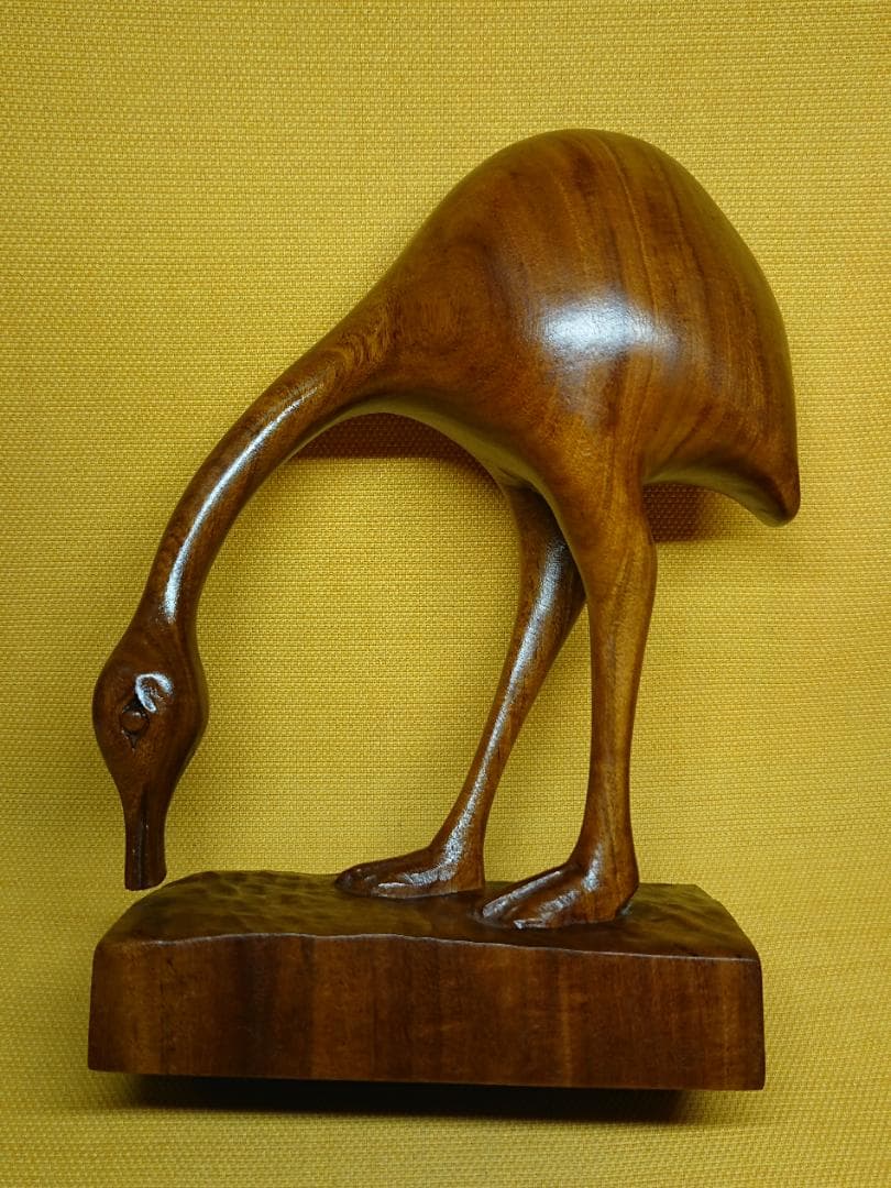 ビンテージ　とり　鳥　木彫　置物　インテリア　工芸品　美術品　A1005