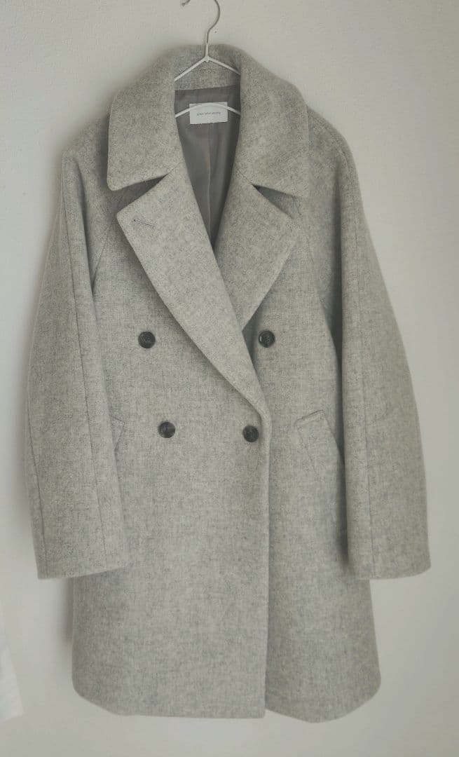 [美品]グリーンレーベルダブルテーラードコート　SPINT　ライトグレー
