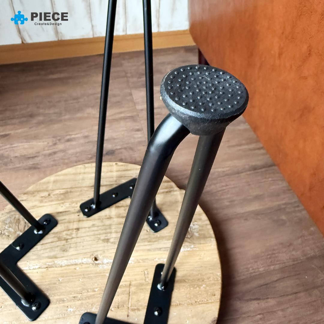 サイドテーブル 足場板 古材 アイアン 丸型 37cm ヴィンテージ カフェ ②