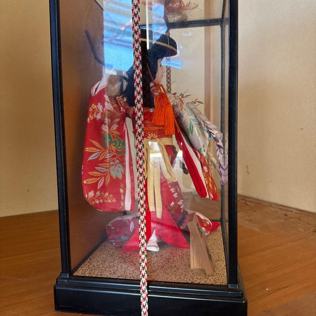 市松人形 藤娘 ガラスケース付き