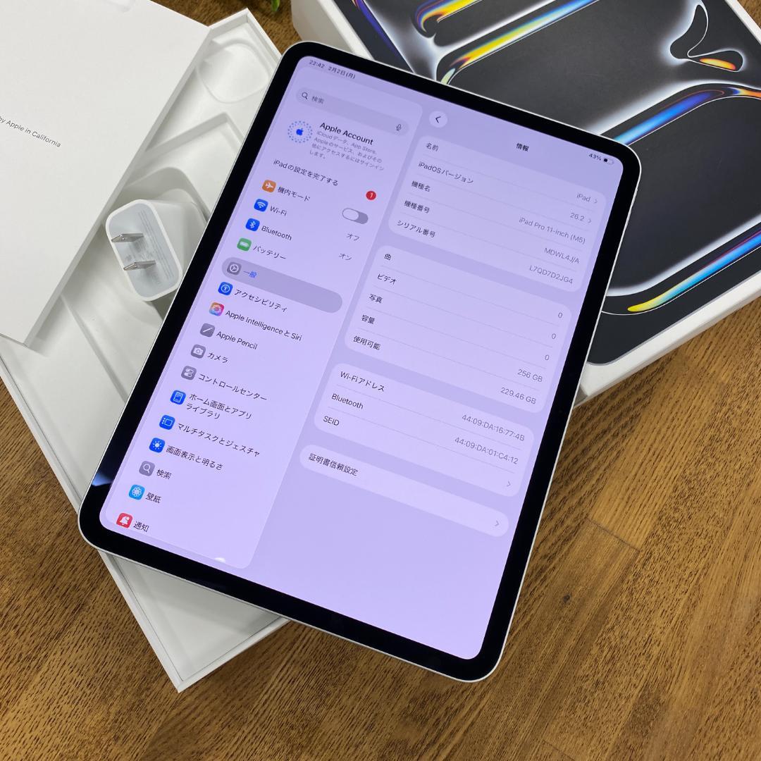 iPad Pro 11インチ M5 256GB シルバー WiFiモデル送料無料