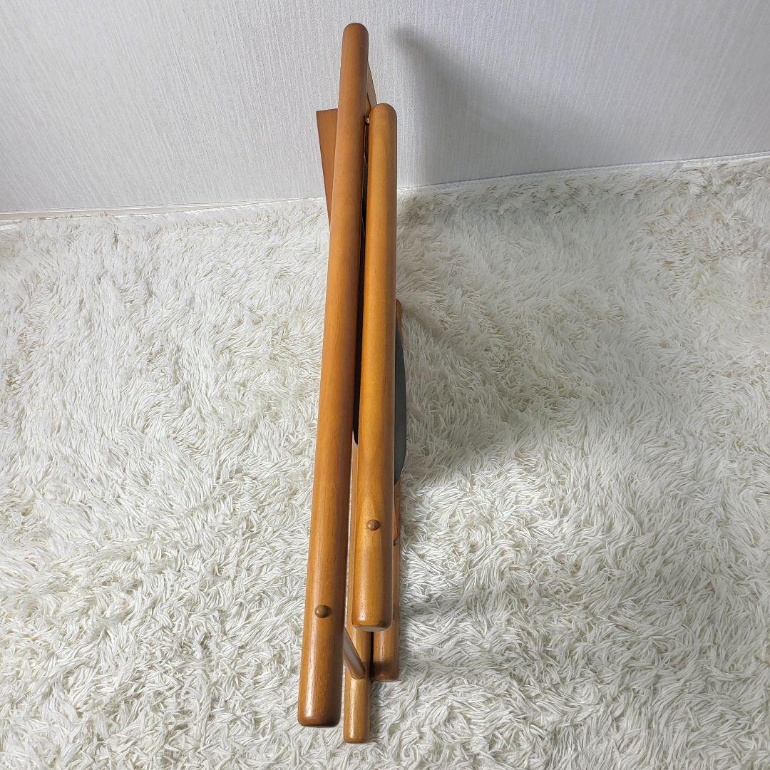 【美品】 木製ダイニングチェア 折りたたみ式 収納 3脚セット 天然木