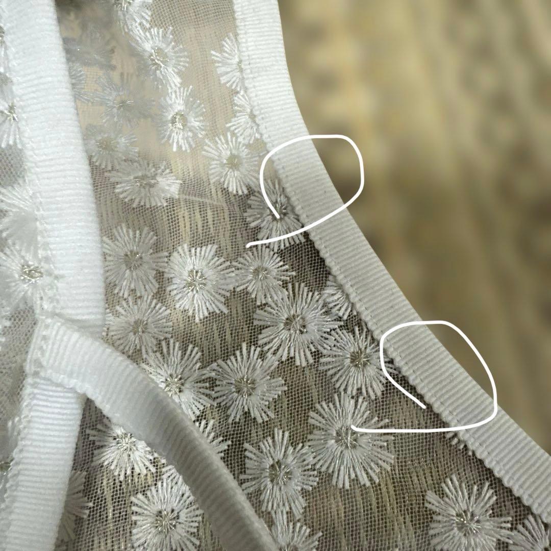 2025ウィムガゼット　刺繍レース ブラウス　花柄 シアー ホワイト 白