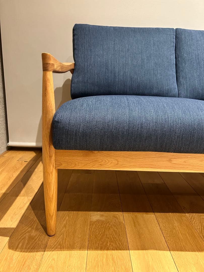 ペーパーナイフソファ風　3人掛け　ネイビー