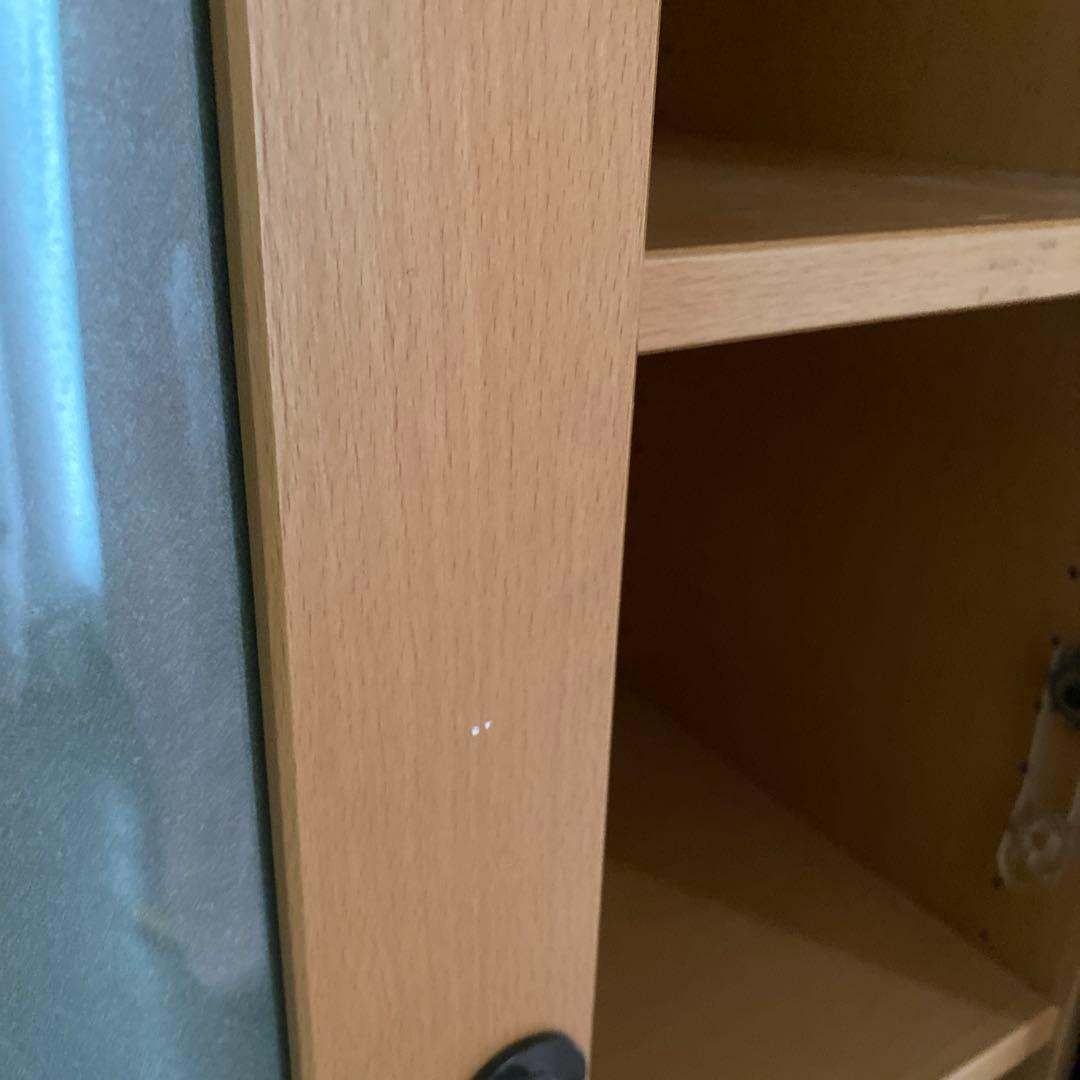 木製ガラス扉本棚 高さ約180cm