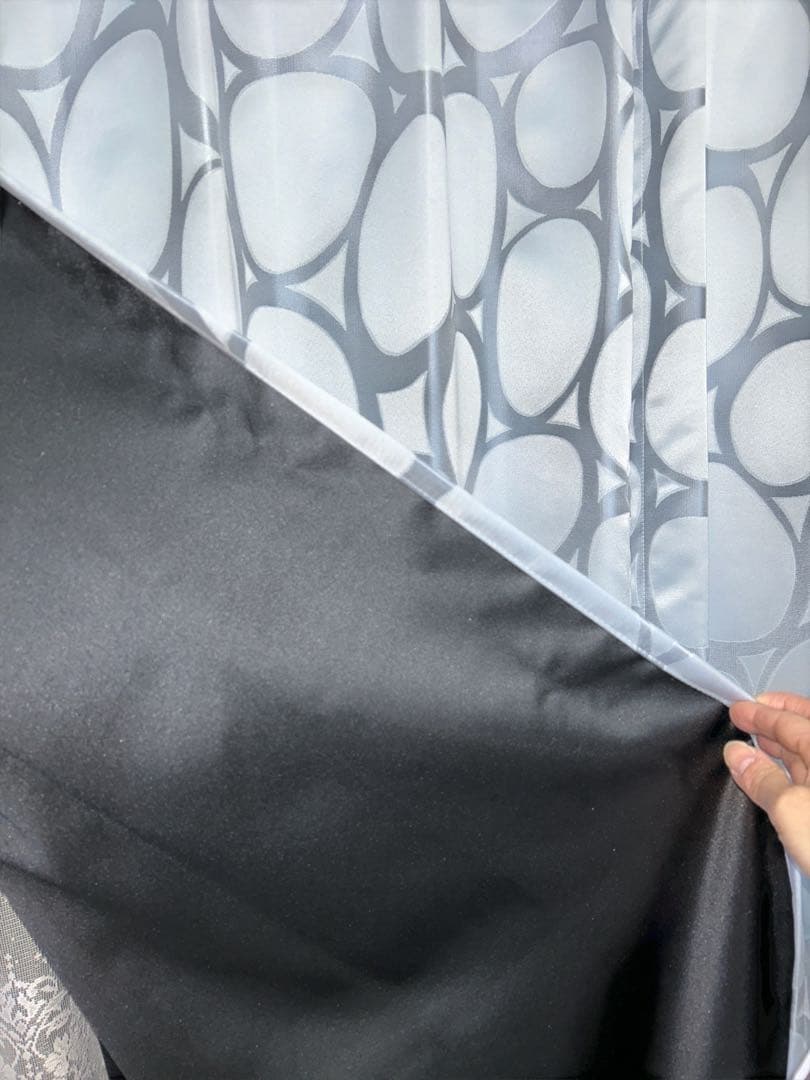 1級遮光、防音カーテン ／円形パターン　未使用品