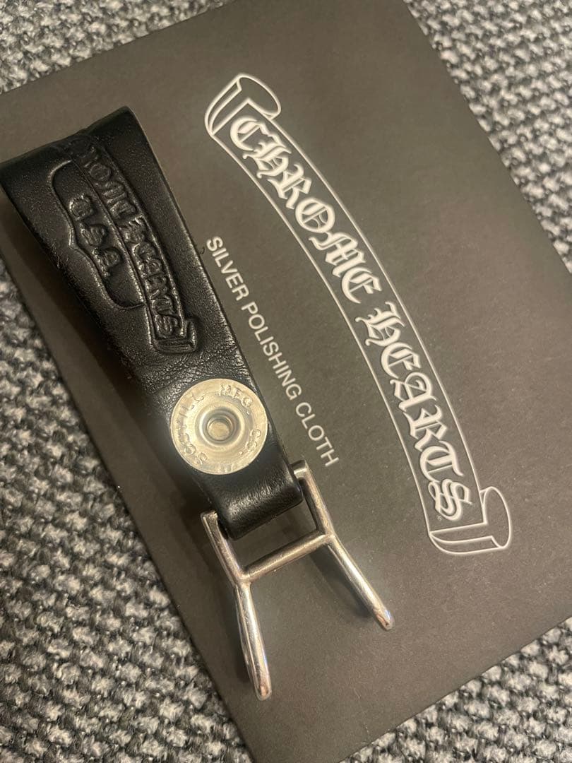 トム　Chrome Hearts ブラックレザーキーホルダー