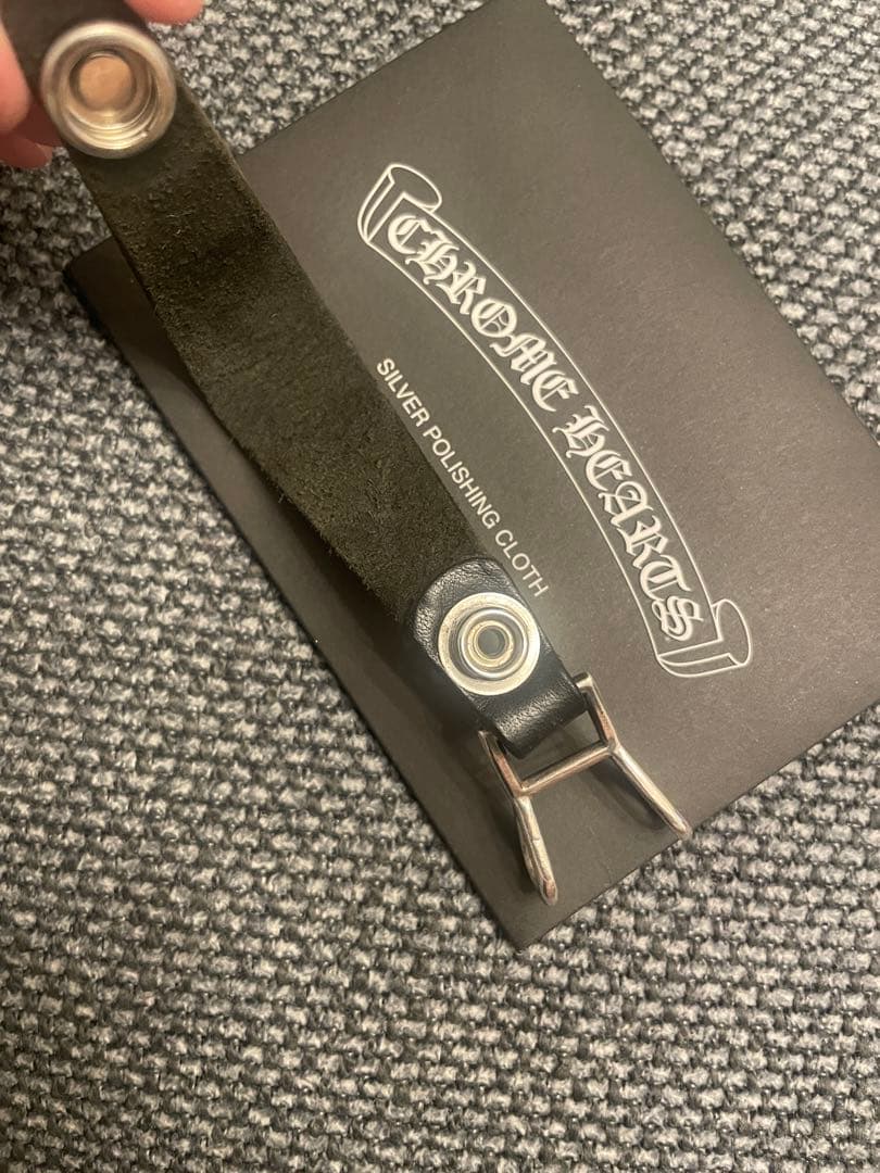 トム　Chrome Hearts ブラックレザーキーホルダー