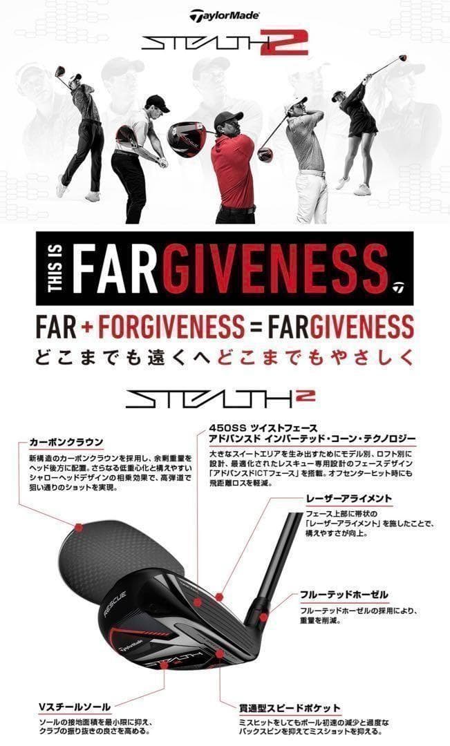 【新品・未使用】テーラーメイド ステルス2 レスキュー 4 R カーボン