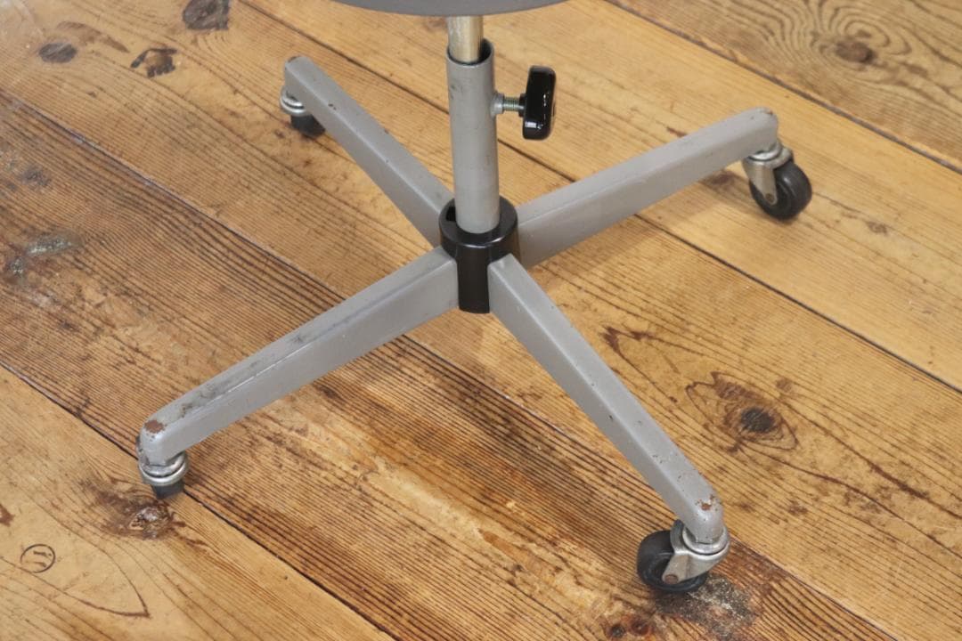 レトロ キャスタースツール 丸椅子 回転 昇降 学校 合皮 オフィス A