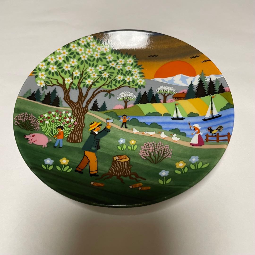 〓美品〓絵皿 春夏秋冬 オーストリア 4枚セット 絵皿たて付き