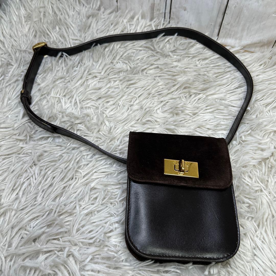 GUCCI ターンロック ウエストポーチ ウエストバッグ レザー スエード